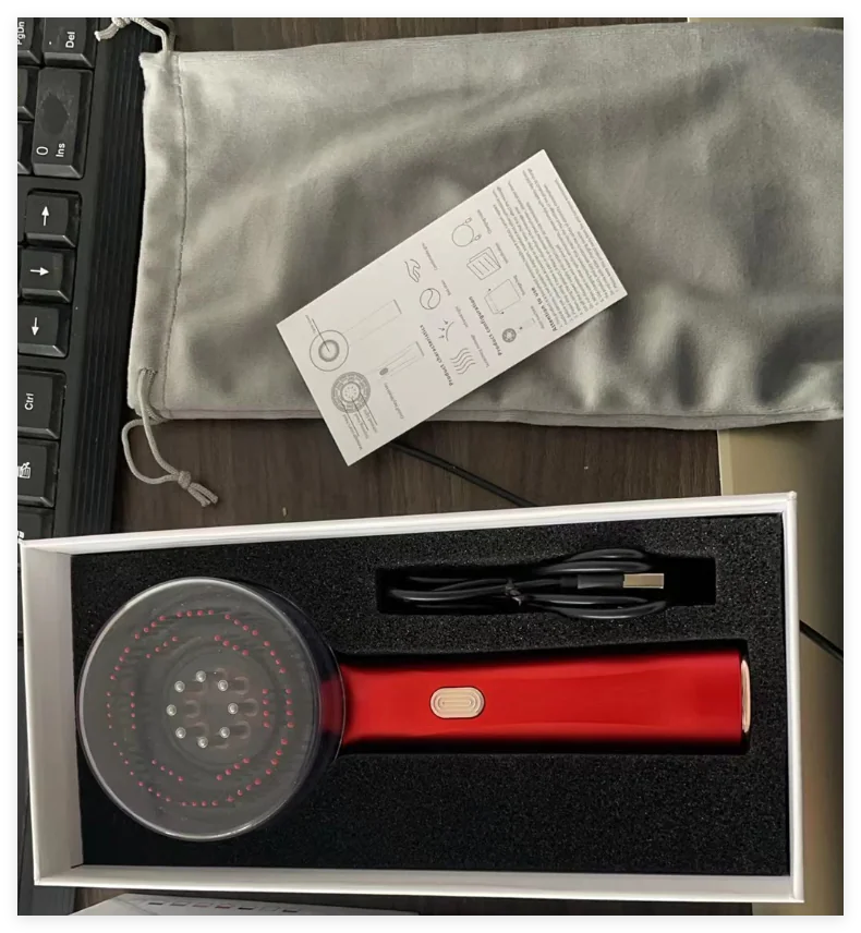 ScalpPulse box and storage bag